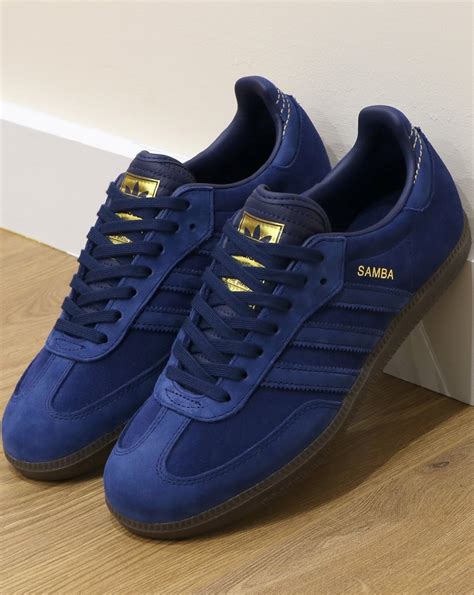 adidas blue samba shoes.